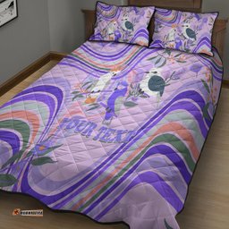 Personalised Australia Hippie Christmas Quilt Bed Set Cockatoo Kookaburra with Wattle Violet Pastel Color