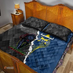 Panthers And Cowboys Rugby Quilt Bed Set Sporty Version