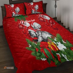 Personalised Wombat Lover Quilt Bed Set Australia Merry Christmas Aboriginal