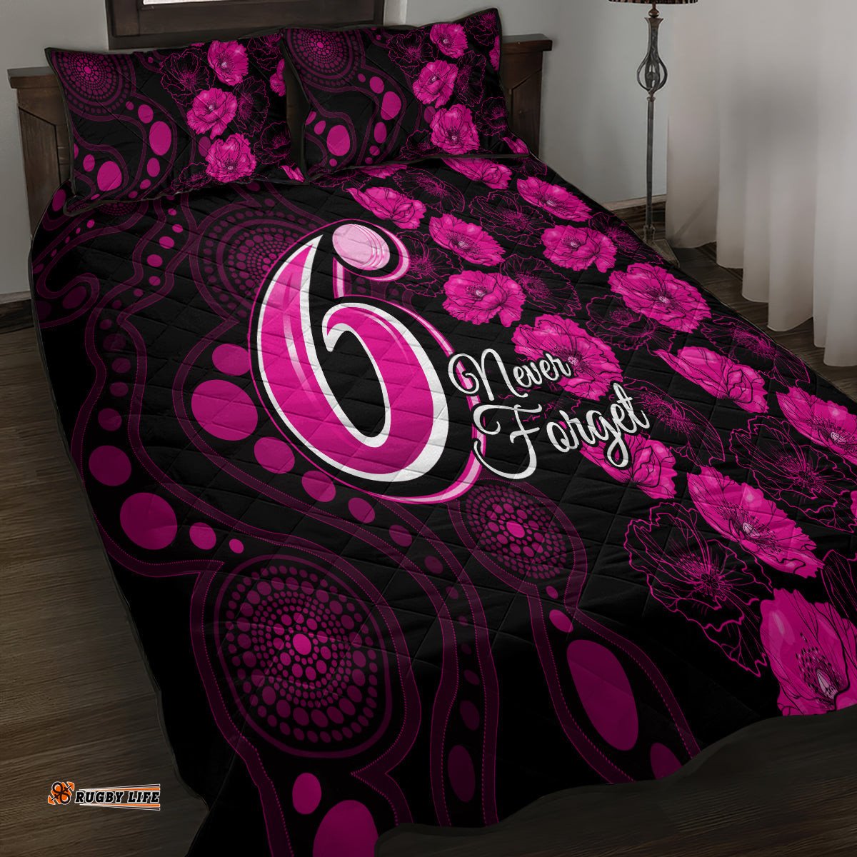 Sixers Cricket Never Forget Custom Quilt Bed Set ANZAC Day with Poppy Aboriginal