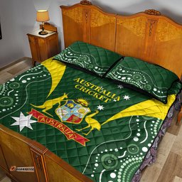 Australia Cricket Quilt Bed Set 2024 World Cup Go Aussie Green Version