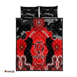 Melbourne Renegades ANZAC 2024 Quilt Bed Set Lest We Forget Poppy Mix Camouflage