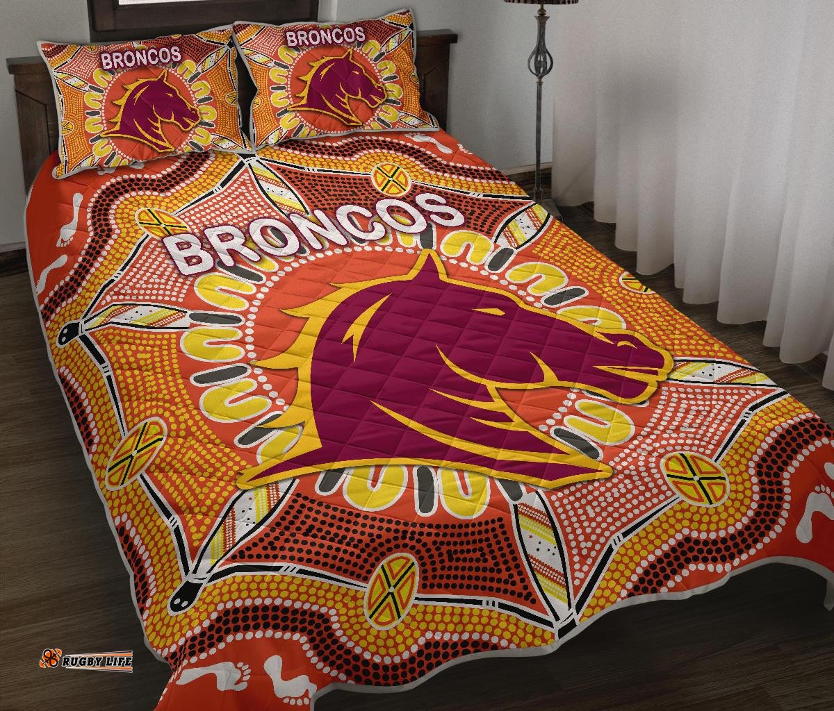 brisbane quilt bed set broncos indigenous warm vibes