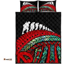 ANZAC New Zealand Quilt Bed Set, Poppies Lest We Forget Maori Soldiers Paua