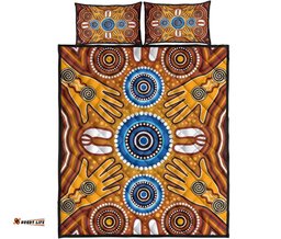aboriginal quilt bed set indegenous dot painting art 05