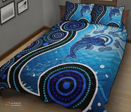 Aussie Aboriginal Quilt Bed Set Dolphin And Aboriginal Dot Patterns