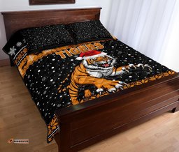 Wests Christmas Quilt Bed Set Tigers Unique Vibes Black