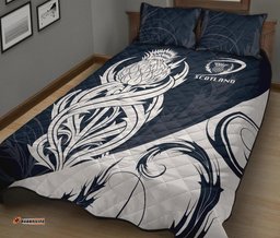 Scottish Rugby Quilt Bed Set Thistle Vibes Navy