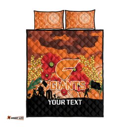 Custom Giants Football ANZAC Quilt Bed Set Gallipoli Camouflage With Poppies