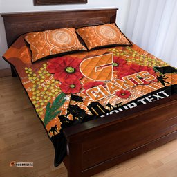 Custom Giants Football ANZAC Quilt Bed Set Gallipoli Camouflage With Poppies