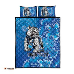 Personalised Bulldogs NAIDOC Week 2024 Quilt Bed Set Aboriginal Fire Burning Sparks