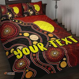 Custom Quilt Bed Set Australia Aboriginal Lives Matter Flag r