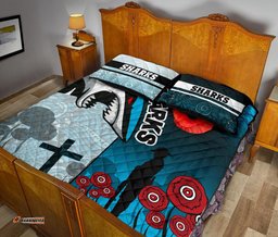Sharks Quilt Bed Set Cronulla ANZAC Day