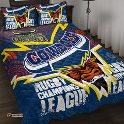 Cowboys Aboriginal Rugby Custom Quilt Bed Set Super Queensland Cowboys
