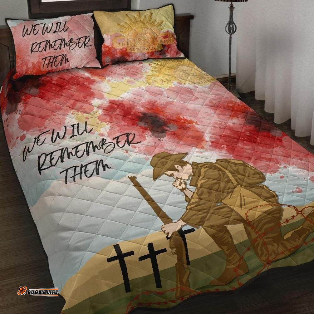 anzac day quilt bed set we will remember them