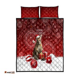 Australia Christmas Wallaby Quilt Bed Set Aboriginal Art