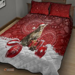 Australia Christmas Wallaby Quilt Bed Set Aboriginal Art