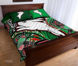 Rabbitohs Quilt Bed Set Indigenous Survival World