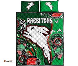 Rabbitohs Quilt Bed Set Indigenous Survival World