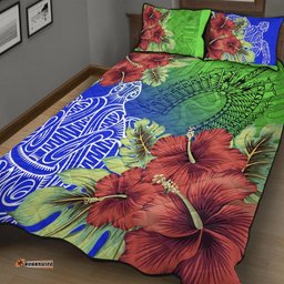 Torres Strait Islanders Quilt Bed Set Ocean Hibiscus