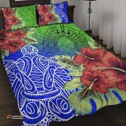 Torres Strait Islanders Quilt Bed Set Ocean Hibiscus