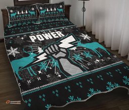 Port Adelaide Quilt Bed Set Christmas Ugly Style