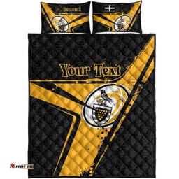 Custom Text Cornwall Rugby Personalised Quilt Bed Set Cornish Rugby