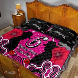 Sydney Sixers ANZAC 2024 Quilt Bed Set Lest We Forget Poppy Mix Camouflage