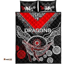 st george illawarra dragons quilt bed set aboriginal
