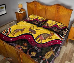 Aboriginal Quilt Bed Set Indigenous Animals Life Art