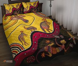 Aboriginal Quilt Bed Set Indigenous Animals Life Art