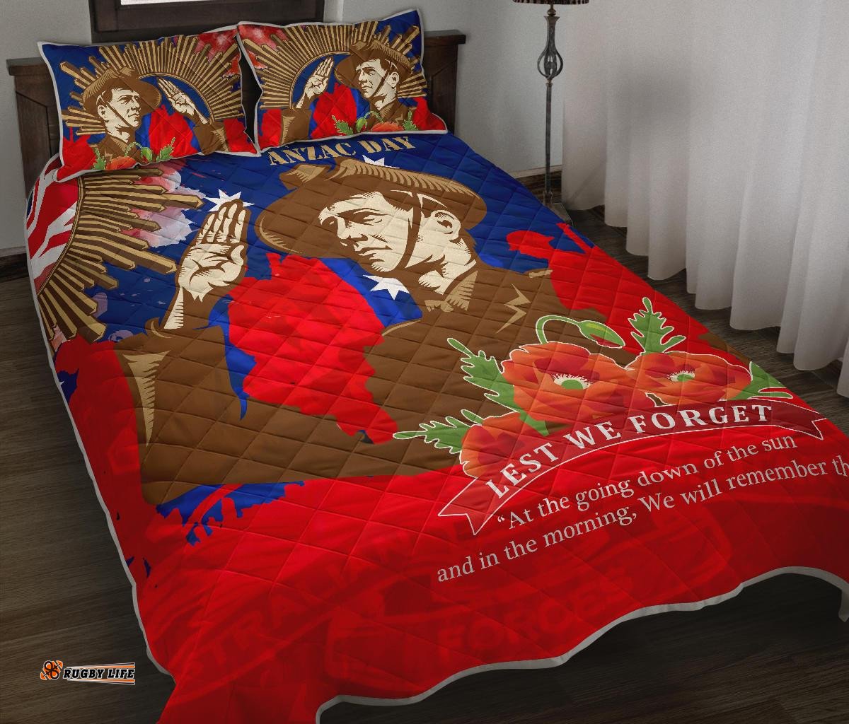 Quilt Bed Set AANZAC Australia Remember Them