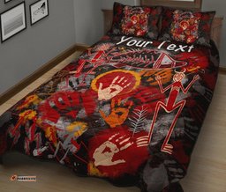 Custom Aboriginal Quilt Bed Set Indigenous Fish Hand Art