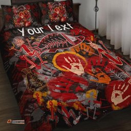 Custom Aboriginal Quilt Bed Set Indigenous Fish Hand Art