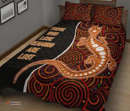 Aboriginal Quilt Bed Set Indigenous Lizard Dreaming