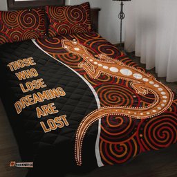 Aboriginal Quilt Bed Set Indigenous Lizard Dreaming