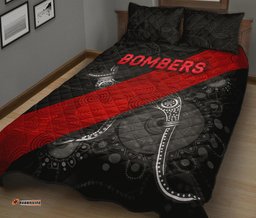 Essendon Quilt Bed Set Indigenous Bombers Black