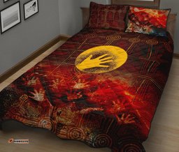 Aboriginal Quilt Bed Set Indigenous Flag Hand Art