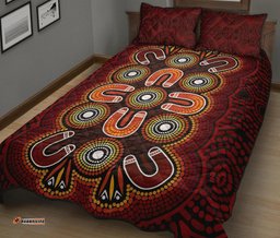 ABoriginal Quilt Bed Set Aboriginal Dot Painting Flowers Style