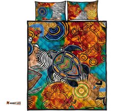 Aboriginal Quilt Bed Set Turtle Indigenous Art
