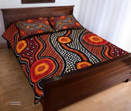 Aboriginal Quilt Bed Set Landscape Circle Dot Painting Art