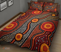 Aboriginal Quilt Bed Set Landscape Circle Dot Painting Art