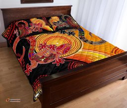 Aboriginal Personalised Quilt Bed Set Couple Aboriginal Lizards
