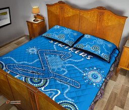 Adelaide Strikers Quilt Bed Set Indigenous Blue Energy