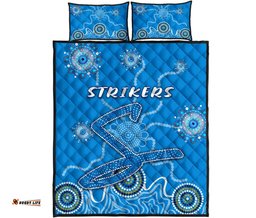 Adelaide Strikers Quilt Bed Set Indigenous Blue Energy