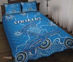 Adelaide Strikers Quilt Bed Set Indigenous Blue Energy
