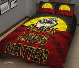 Quilt Bed Set, Aboriginal Black Lives Matter Sun Dot Painting