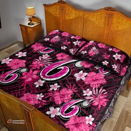 Australian Sixers Cricket Quilt Bed Set Baeuty Pacific Hibiscus and Polynesian Pattern