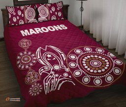 Queensland Quilt Bed Set Maroons Simple Indigenous