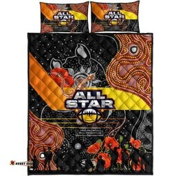 All Stars Rugby ANZAC Aboriginal Quilt Bed Set All Stars with ANZAC Day with Poppy Flower Quilt Bed Set